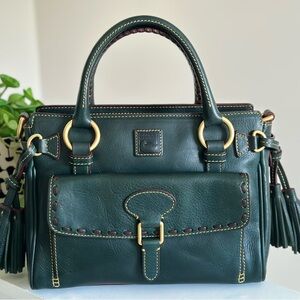 Dooney & Bourke Florentine Medium Pocket Satchel in Ivy Green EUC
